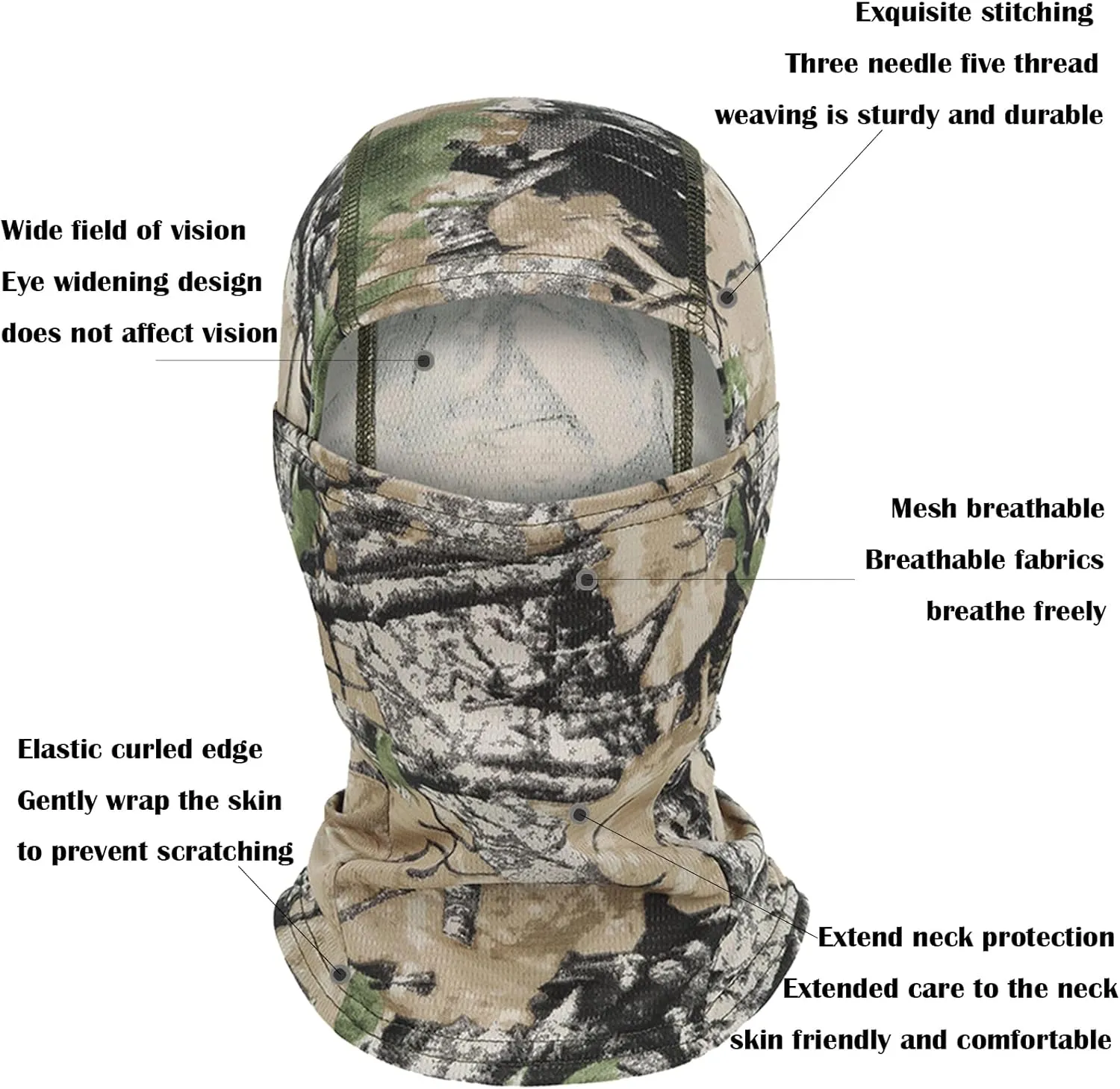 6PCS Camo Face Mask Ski Mask Motorcycle Balaclava Full Face Mask Windproof UV Protection Cover Men Women Outdoor