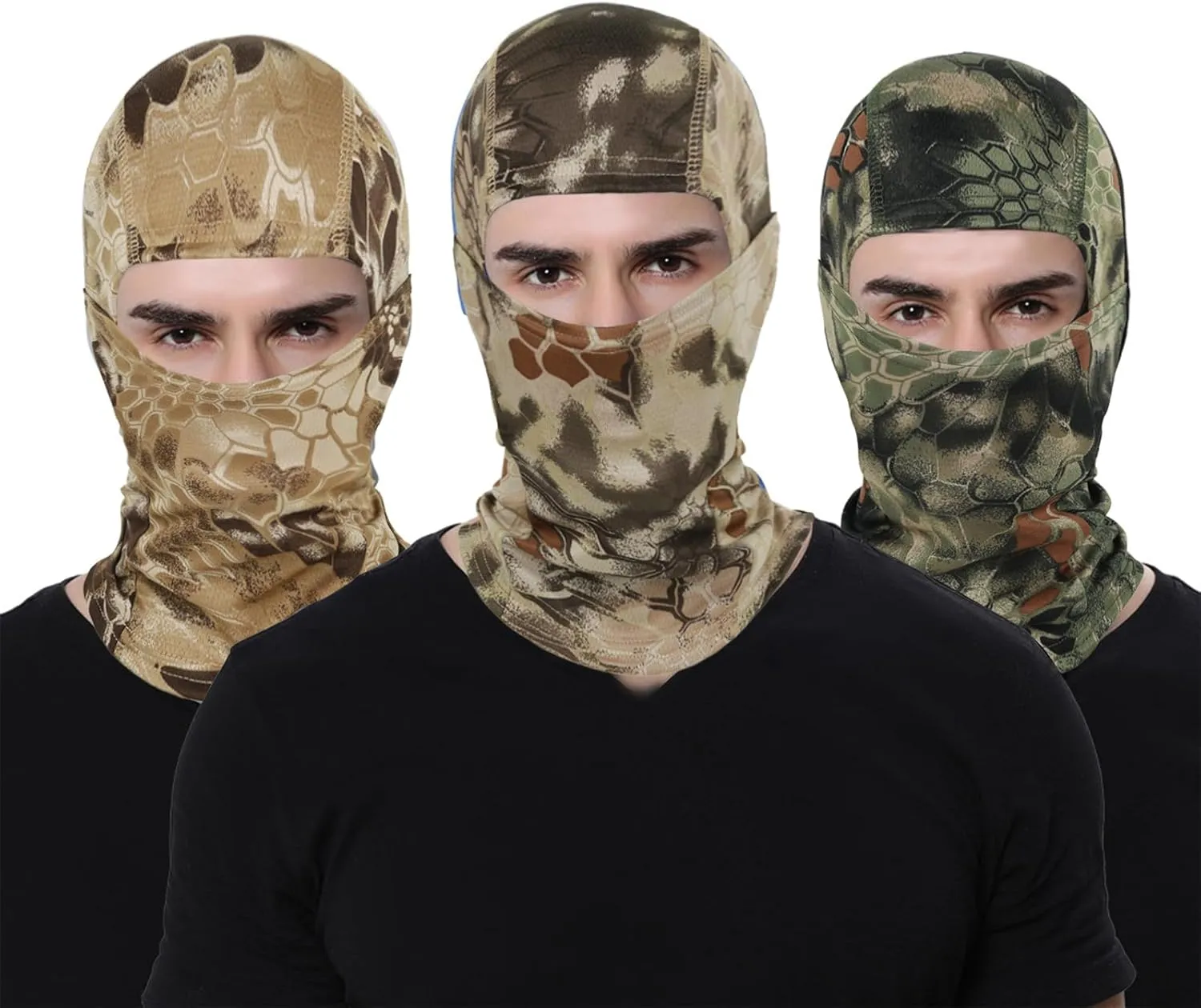 6PCS Camo Face Mask Ski Mask Motorcycle Balaclava Full Face Mask Windproof UV Protection Cover Men Women Outdoor