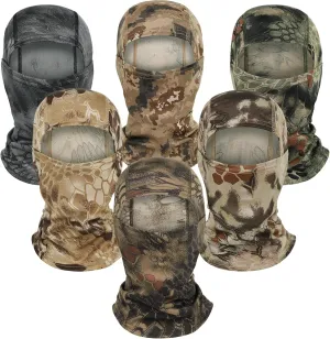 6PCS Camo Face Mask Ski Mask Motorcycle Balaclava Full Face Mask Windproof UV Protection Cover Men Women Outdoor