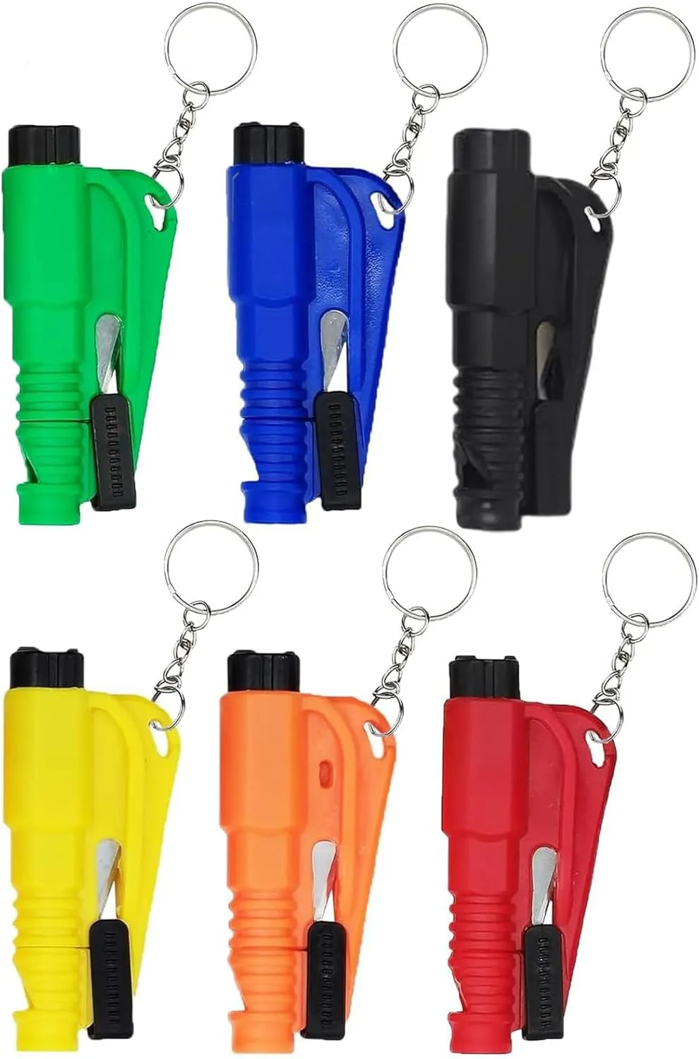 6Pcs Car Window Breaker Tool, Glass Breaker and Seatbelt Cutter, Car Escape Tool,3-in-1 Glass Breaker and Seatbelt Cutter & Survival Whistle for Land & Underwater