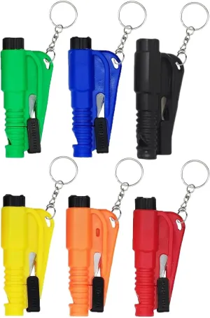 6Pcs Car Window Breaker Tool, Glass Breaker and Seatbelt Cutter, Car Escape Tool,3-in-1 Glass Breaker and Seatbelt Cutter & Survival Whistle for Land & Underwater