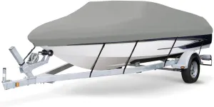 7.6 oz Solution Dyed Polyester Grey, Styled to FIT Boat Cover Compatible for I.M.P. Ashanti 190 I/O All Years