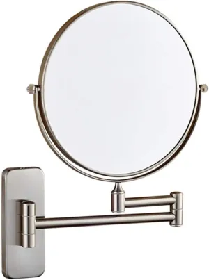 8 Inch Makeup Mirrors, Double Sided Brass Magnifying, Extendable Folding 360° Swivel Vanity Shaving Mirrors (Color : 1, Size : 10X)