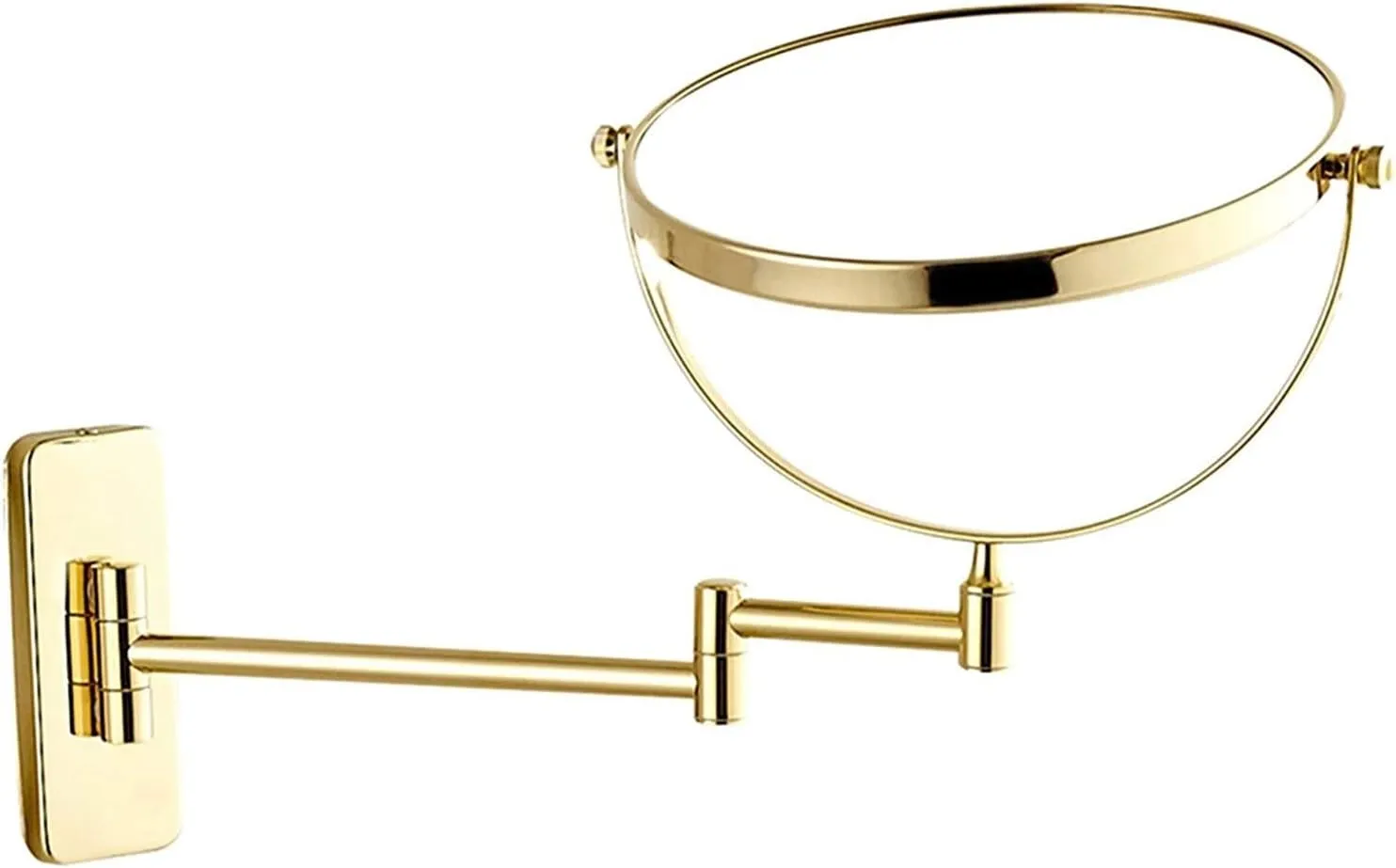 8 Inch Makeup Mirrors Double Sided Brass Magnifying Mirror Extendable Folding 360° Swivel Vanity Shaving Mirrors(2,3X)