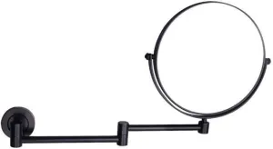 8 Inch Wall Mounted Double Sided Makeup Mirrors Magnifying Extend Sturdy Adjustable Bathroom Vanity Mirrors(Black,7X)