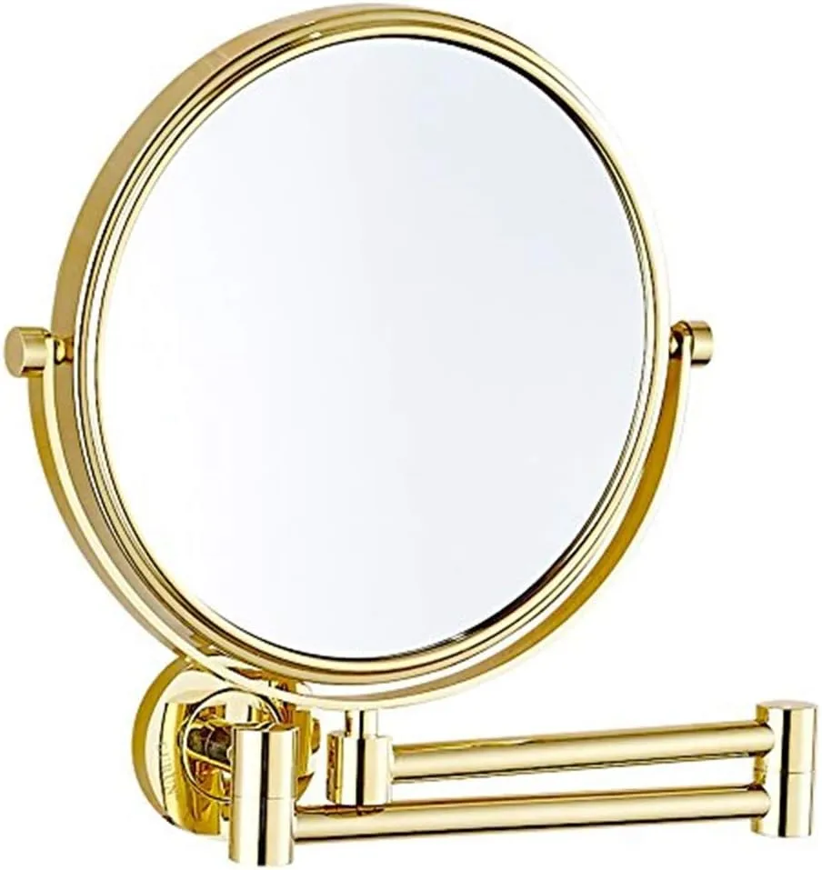 8 Inch Wall Mounted Double Sided Makeup Mirrors Magnifying Extend Sturdy Adjustable Bathroom Vanity Mirrors(Black,7X)