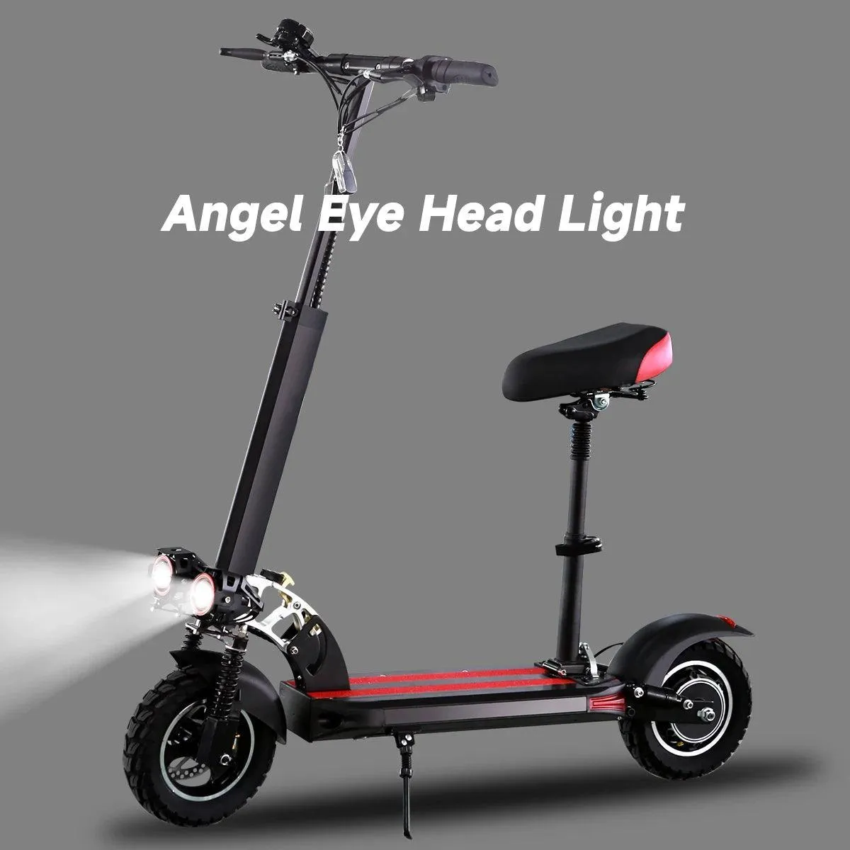 800W Powerful Electric Scooter 48V 15AH Max Speed 50KM/H 50KM Range 10'' Tires Dual Shock Absorbing Folding EScooter for Adults