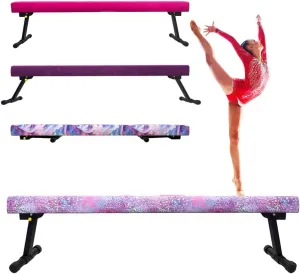 8FT Adjustable&Foldable Gymnastics Balance Beam,Home Gym Equipment,Easy Assembling and Storage,No Tool Require,for Kids Children Girls Training
