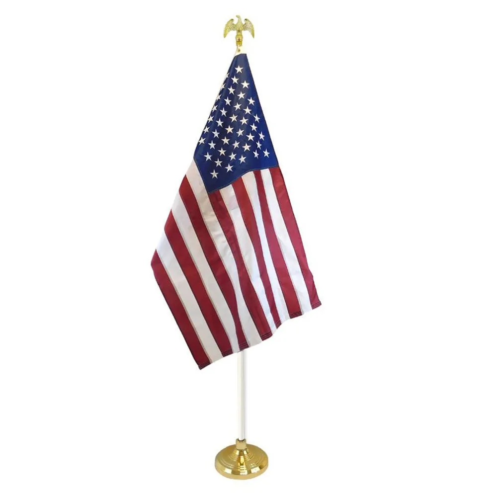 8ft White Aluminum Flag Pole (Eagle Top)