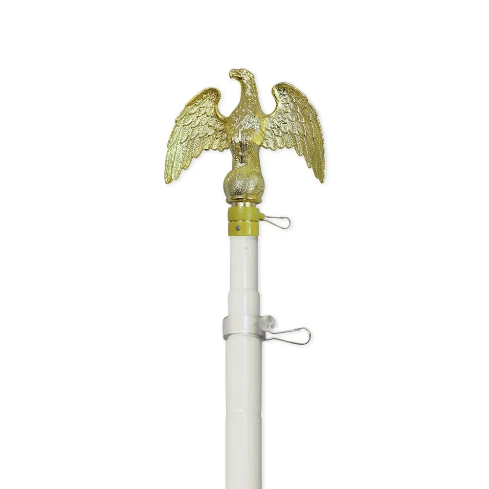 8ft White Aluminum Flag Pole (Eagle Top)