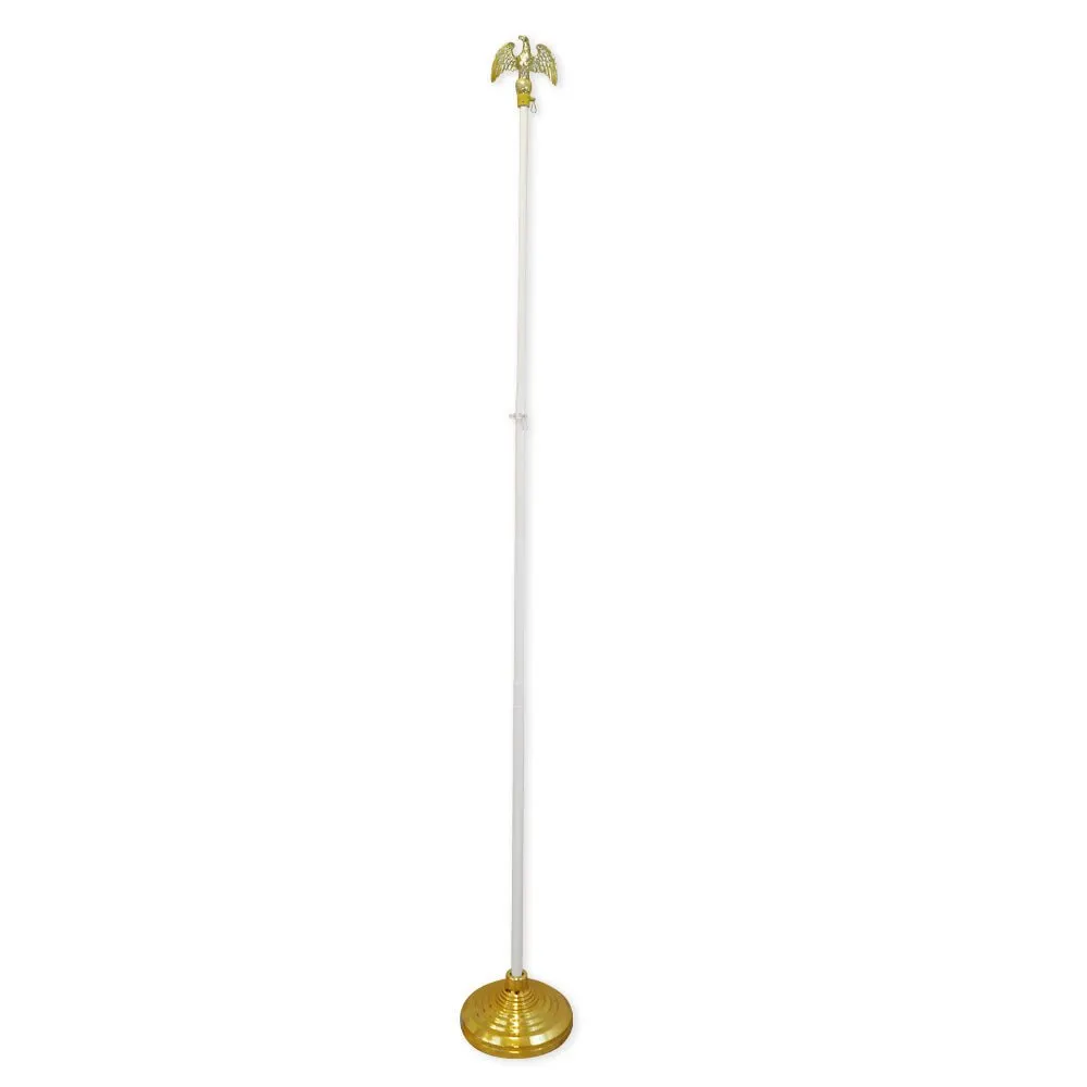 8ft White Aluminum Flag Pole (Eagle Top)