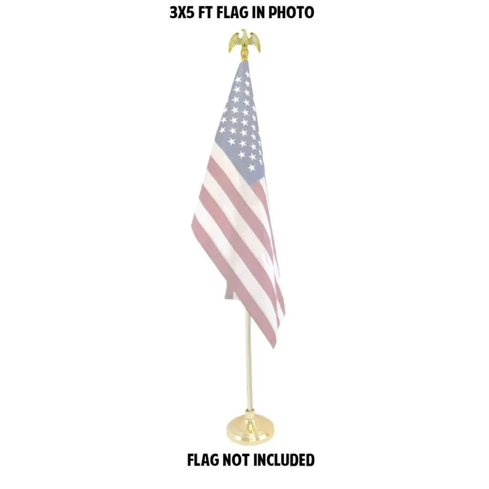 8ft White Aluminum Flag Pole (Eagle Top)