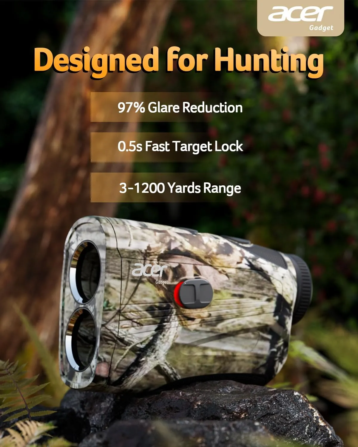 Acer Gadget Golf Rangefinder with Slope - 1200/1700Yards Laser Range Finder for Hunting, 6X Magnification Rangefinders Golf with Flag Pole Locking Vibration, Rechargeable Magnetic Golfing Gift for Men