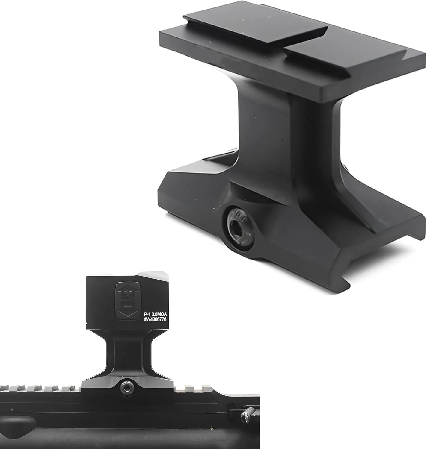 ACRO P1 Optics Scopes Mount for P-1 Red Dot Reflex Sights，Tactical REP Style Riser Mount Base Adapter 1.93" Centerline Height，Fits for 20mm Picatinny Rail Mounting，for Low-Profile Anti-Snag Design