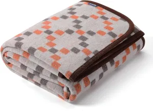 ACUSHLA Merino Wool Blanket - Soft Warm Thick Washable Large Throw Blanket for Camping Bed Couch Outdoor Travel All Weather, Mosaic Plaid Grey 79X63