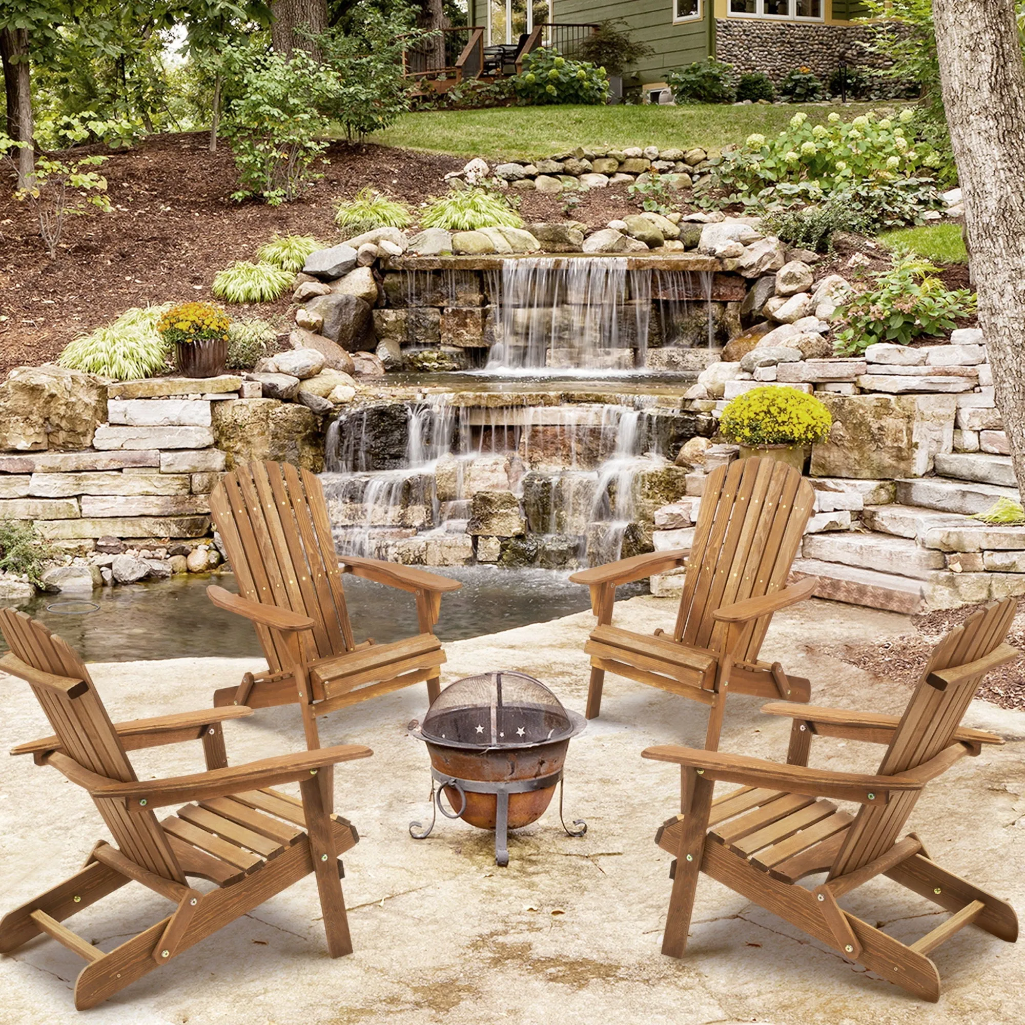 Adirondack Flexible customer care Voice-controlled Chair (Set Garden For Patio 2) Cedar Chair Solid Folding Wood Wooden Patio Chair Lounge Garden of For Outdoor Lounge