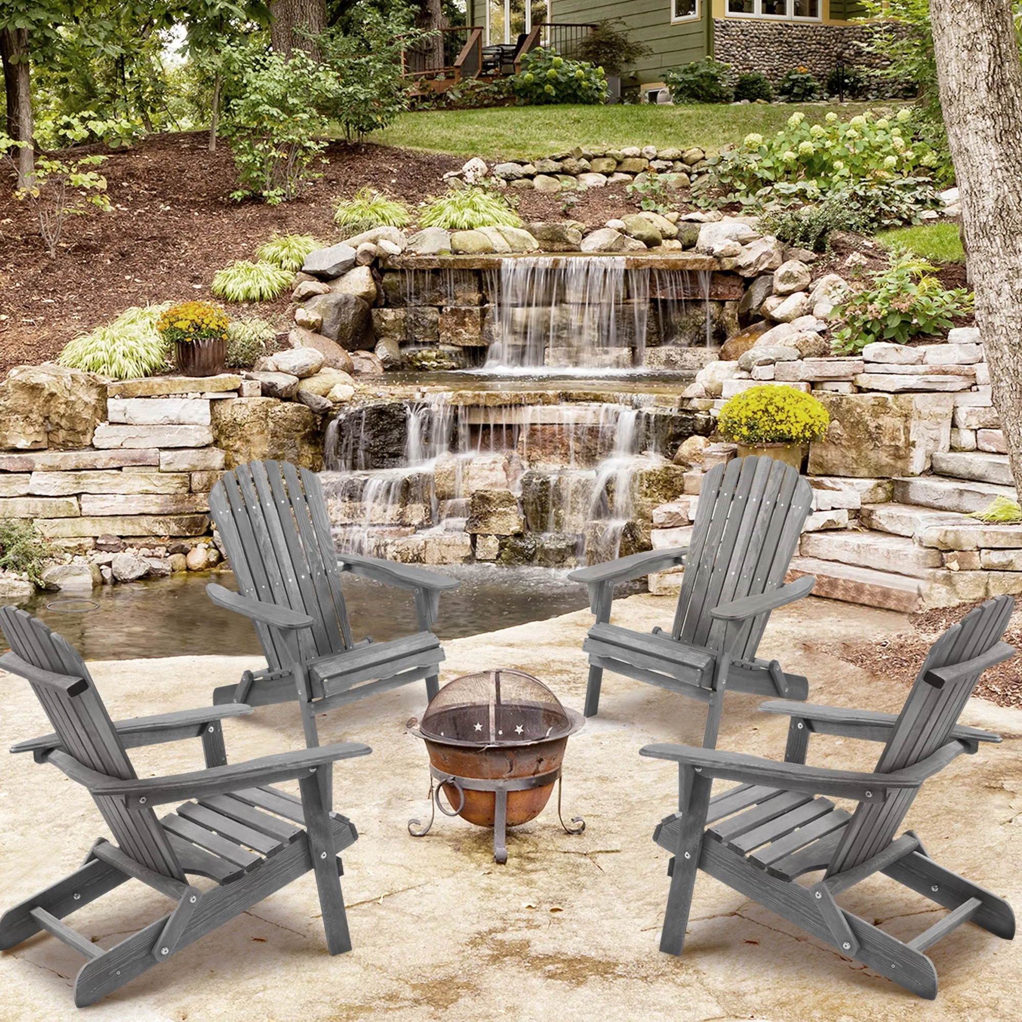 Adirondack Flexible customer care Voice-controlled Chair (Set Garden For Patio 2) Cedar Chair Solid Folding Wood Wooden Patio Chair Lounge Garden of For Outdoor Lounge
