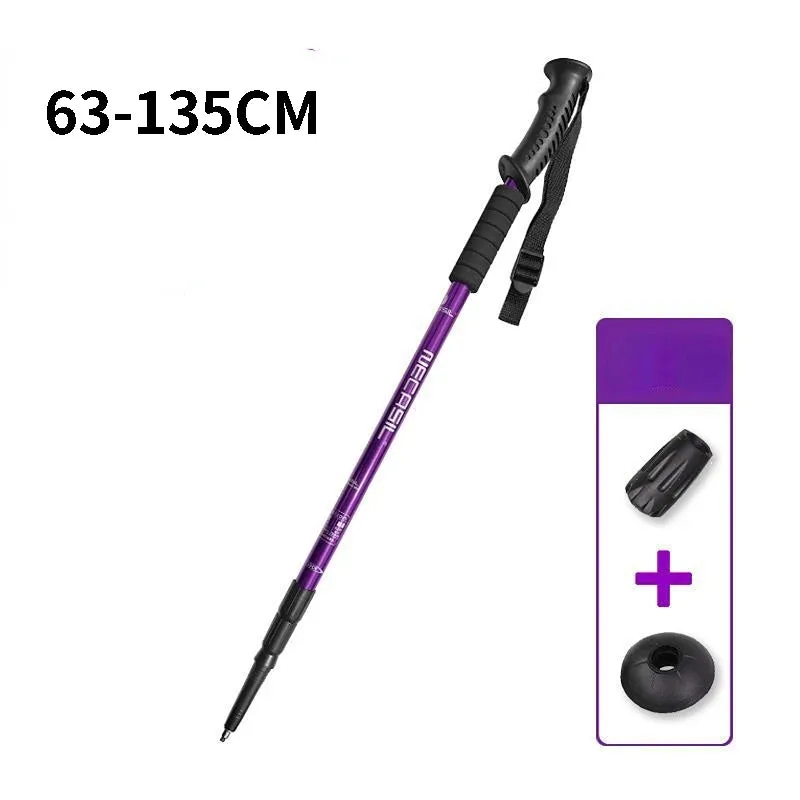 Adjustable Ultralight Aluminium Alloy Trekking Poles - Folding Walking Stick for Trail Running, Hiking, and Tourism