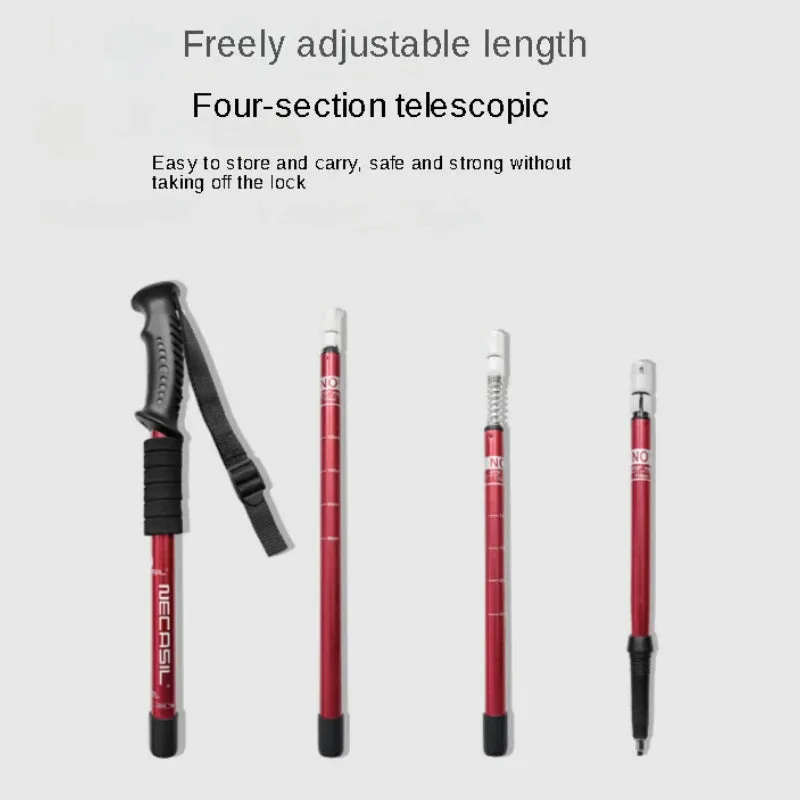 Adjustable Ultralight Aluminium Alloy Trekking Poles - Folding Walking Stick for Trail Running, Hiking, and Tourism