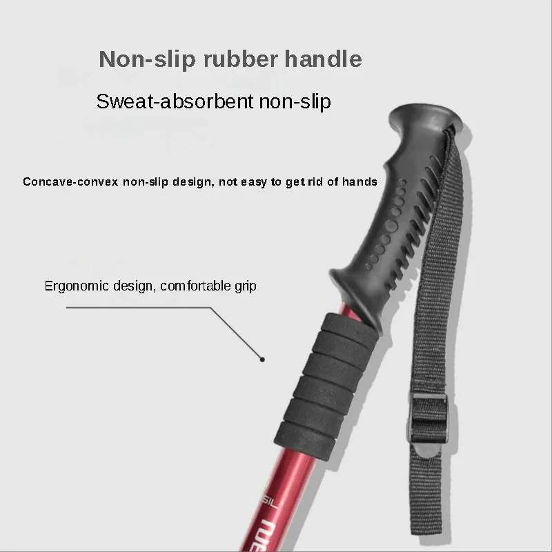 Adjustable Ultralight Aluminium Alloy Trekking Poles - Folding Walking Stick for Trail Running, Hiking, and Tourism