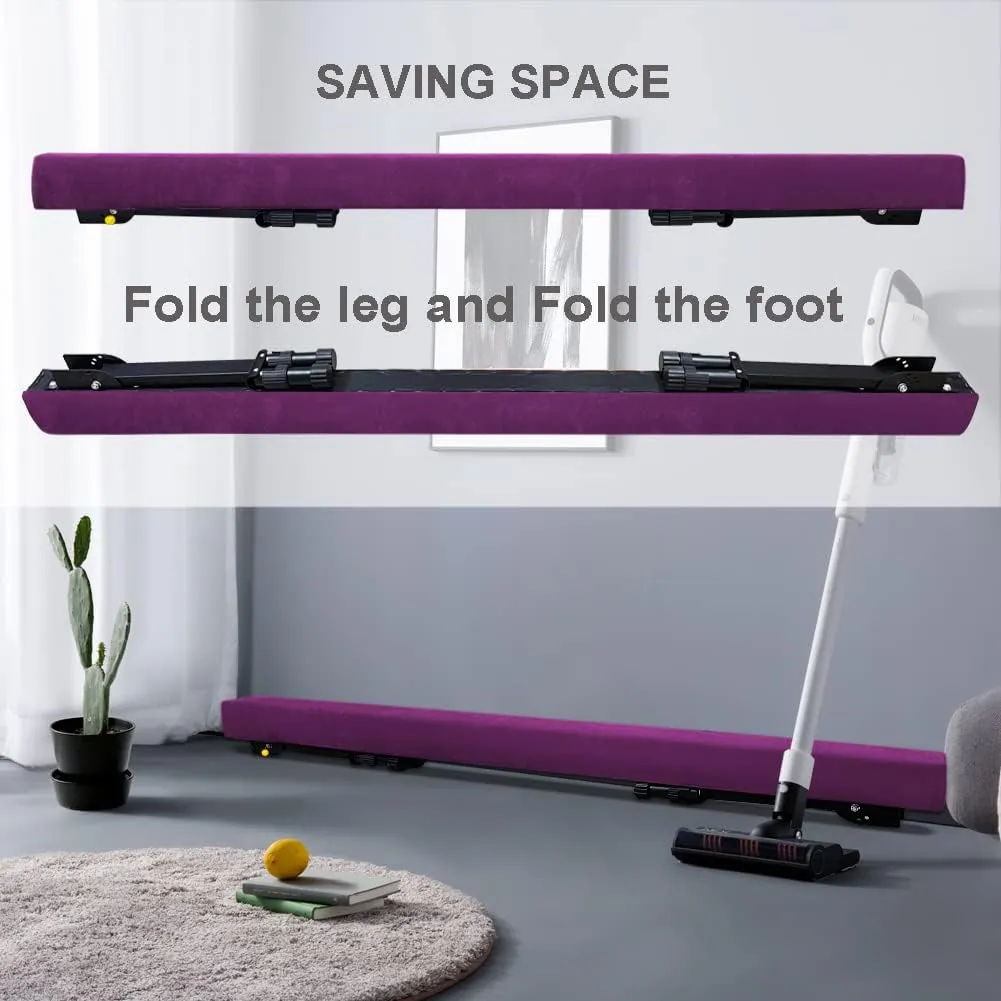 Adjustable&Foldable Gymnastics Balance Beam,6FT/8ft High-Low Level Floor Gymnastic Beam,No Tool Require, Gym Equipment for for Kids Children Girls Home Training