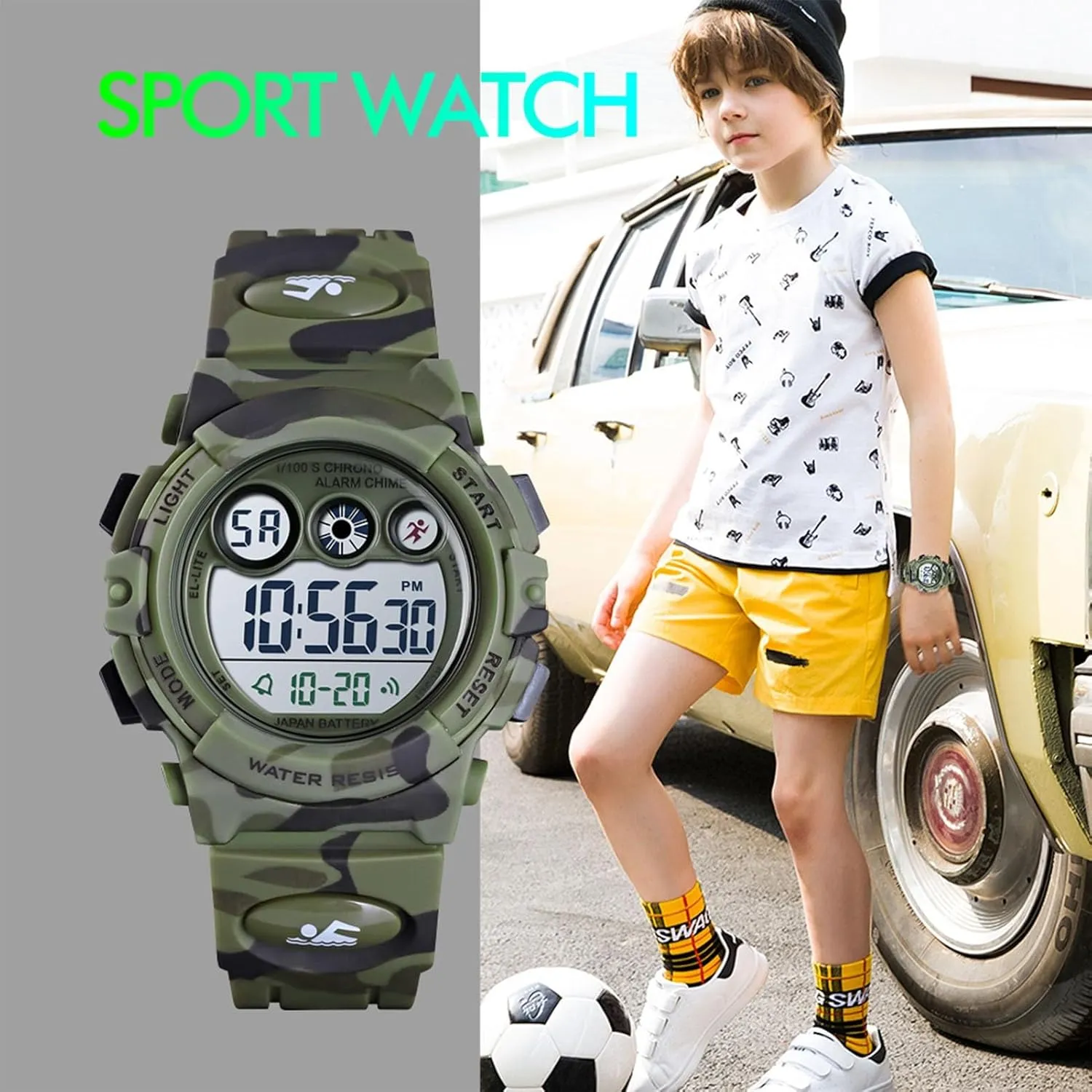 Adventure Digital Watch Waterproof 50M, Outdoor Sports Wristwatch with Stopwatch, Alarm, Backlight & Date, Rugged Tactical Design for Training, Hiking, and Daily Wear