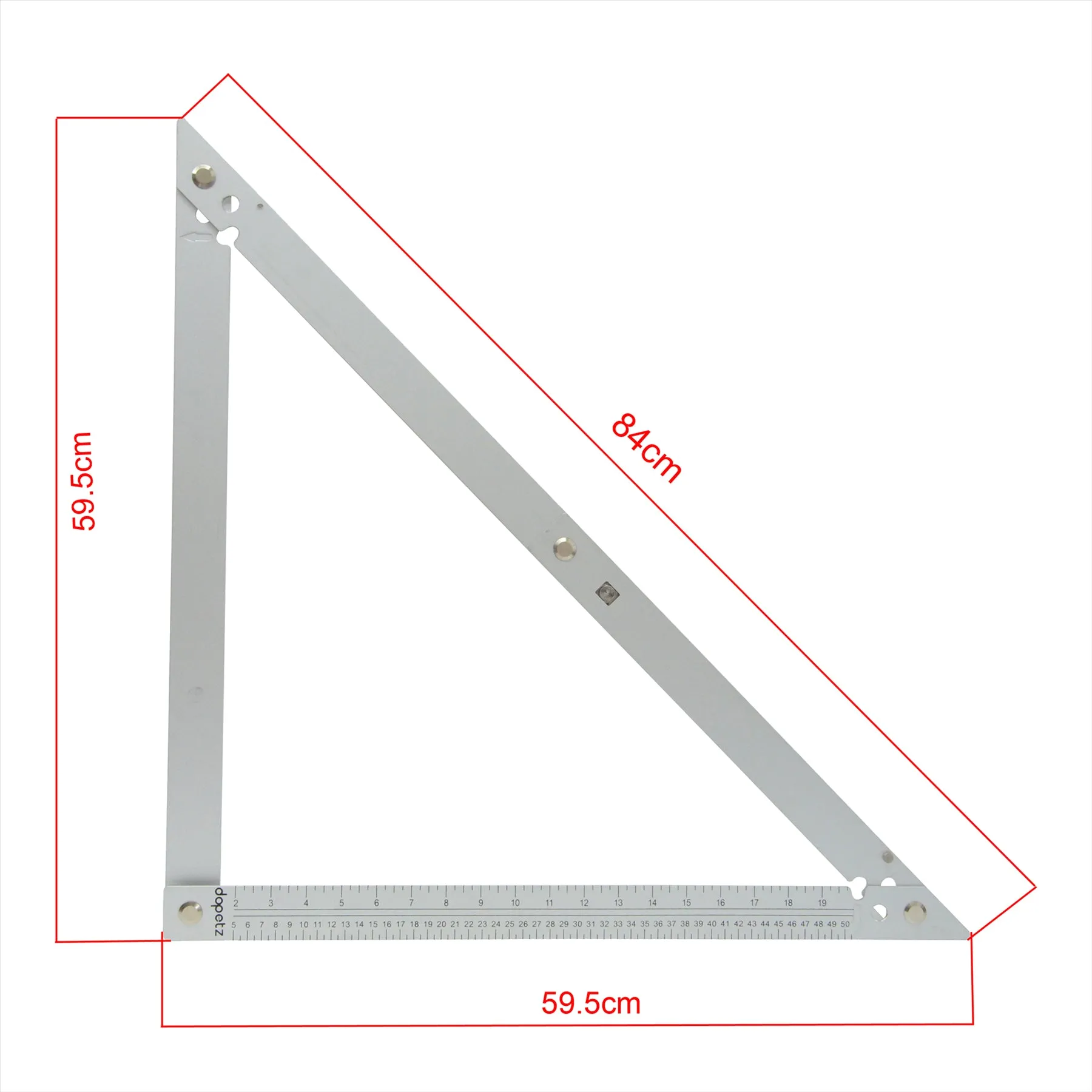 Aluminium Folding Square Tilling Carpentry and Roofing Tools 24" 600mm with 90 and 45 Degree Angles Foldable