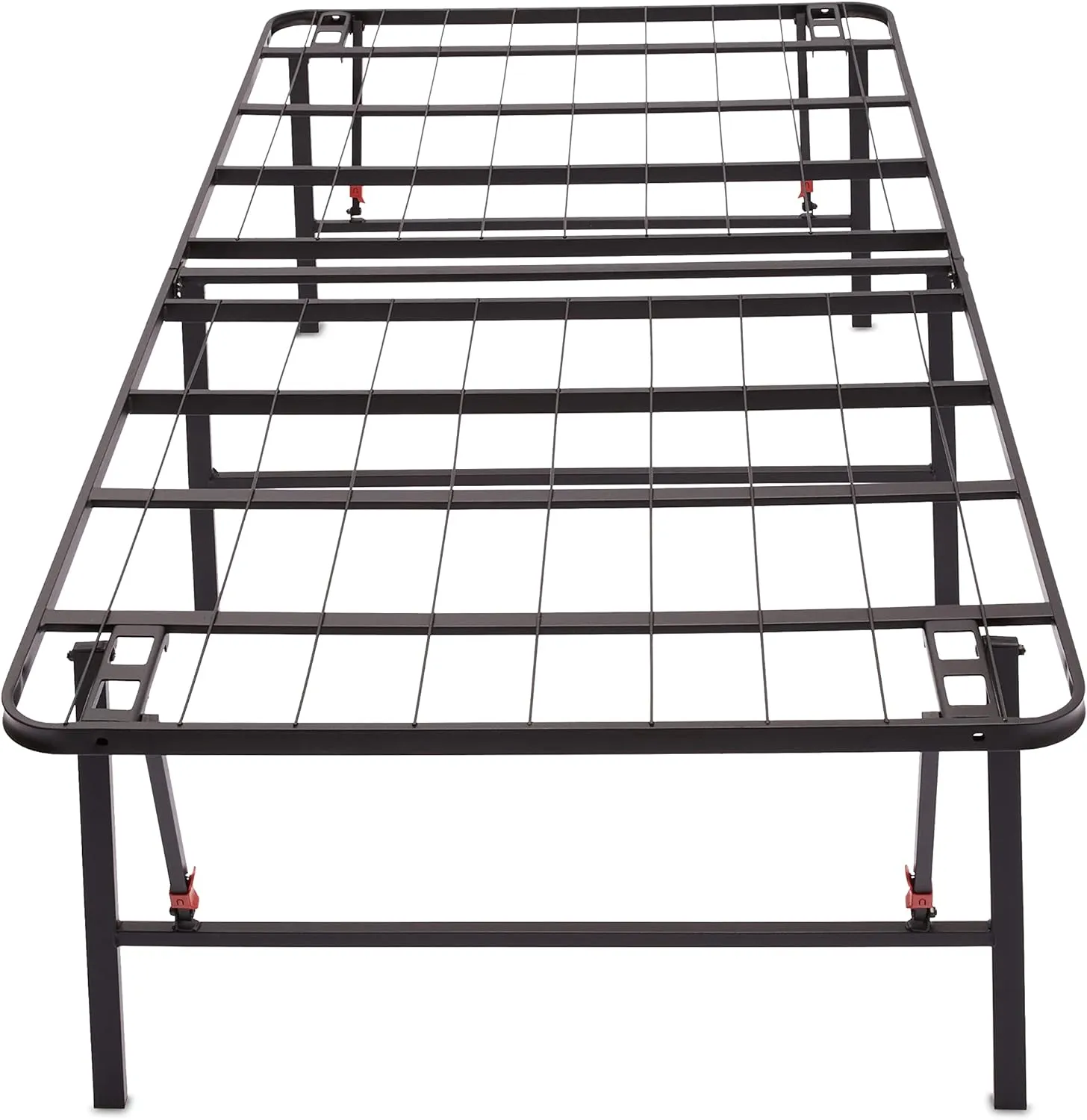 Amazon Basics Bed Frame with Storage, Foldable Metal Platform, Sturdy Steel, No Box Spring Needed, 18 inches High, Tool-Free Setup, Twin Size, Black