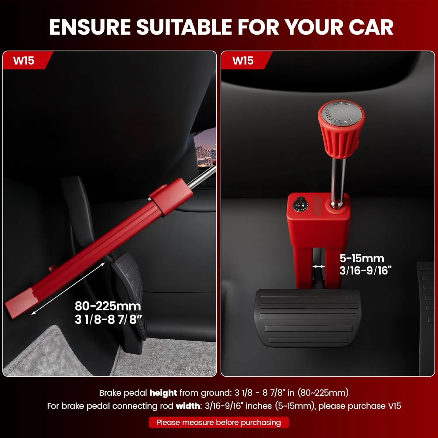 Anti Theft Car Device, Brake Pedal Lock for Car Security & Car Theft Prevention Device, Tactical Pedal Lock Anti Theft Car (SUV/Truck/Van)