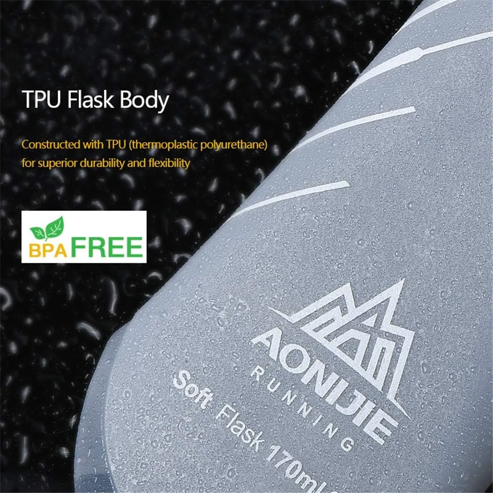 AONIJIE 2 Pcs Sports Collapsible BPA Free- TPU Soft Drink Water Kettle Foldable Flask Energy Gel Salt Pill Water Bottle (170ml Soft kettle-2pcs)