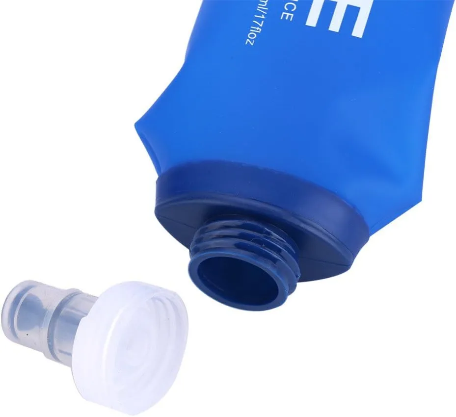 AONIJIE 2 Pcs Sports Collapsible Water Bottle BPA Free - TPU Soft Drink Water Kettle Foldable Flask for Hiking Bicycling Running Climbing