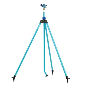 Aqua Joe AJ-IST72ZM Indestructible Zinc Impulse 360-Degree Telescoping Tripod Sprinkler | Customizable Coverage | Extends from 42-72-inches | 1390 sq ft Max Coverage