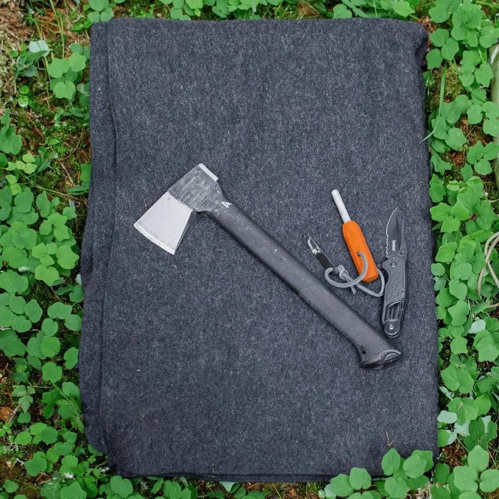 Arcturus Military Wool Blanket - Warm, Thick, Washable - Great for Outdoors, Camping, Stadium Blanket, Picnics, Travel - Car & Bushcraft Survival Kits, Large 64in x 88in 4.5 lb
