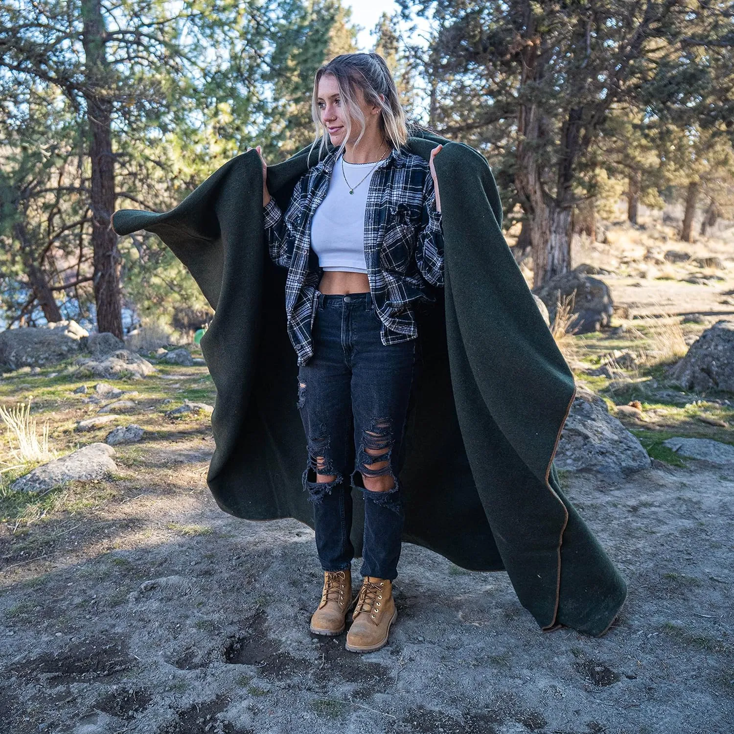 Arcturus Military Wool Blanket - Warm, Thick, Washable - Great for Outdoors, Camping, Stadium Blanket, Picnics, Travel - Car & Bushcraft Survival Kits, Large 64in x 88in 4.5 lb