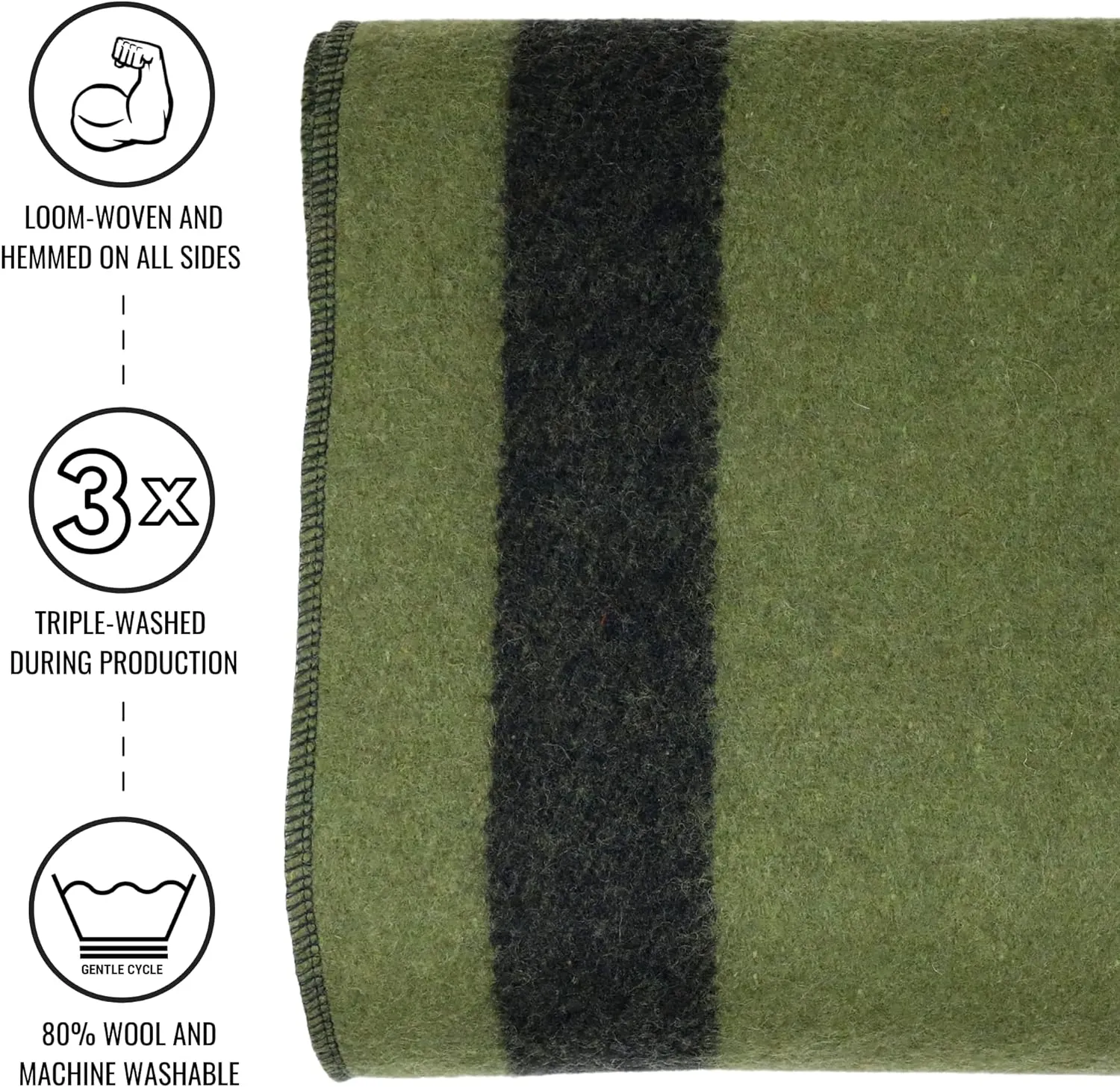 Arcturus Patterned Wool Blankets - 4.5lbs Warm, Heavy, Washable, Large | Great for Camping, Outdoors, Sporting Events, or Survival & Emergency Kits