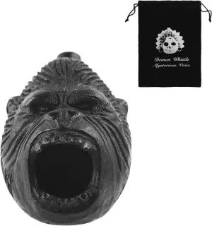 Aztec Death Whistle, Black Chimpanzee Authentic Aztec War Whistle 125 Decibels Loud for Halloween Pranks Mexican the Dead Celebration Collectible Wacky Gift Easy to Blow