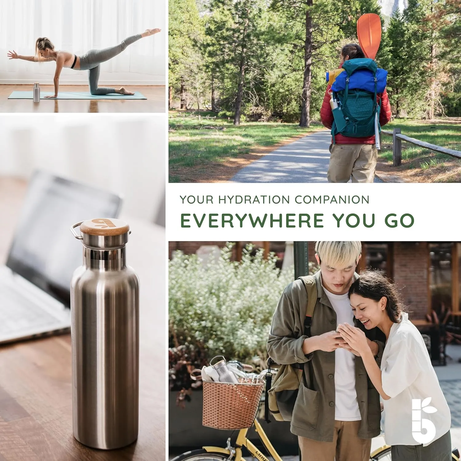 Bambaw Metal Insulated Water Bottle 16 oz | Stainless Steel Water Bottle Insulated | Reusable Water Bottle | Vacuum Insulated Water Bottle | Hot Water Bottle | Metal Water Bottle | Water Bottle 500 ml