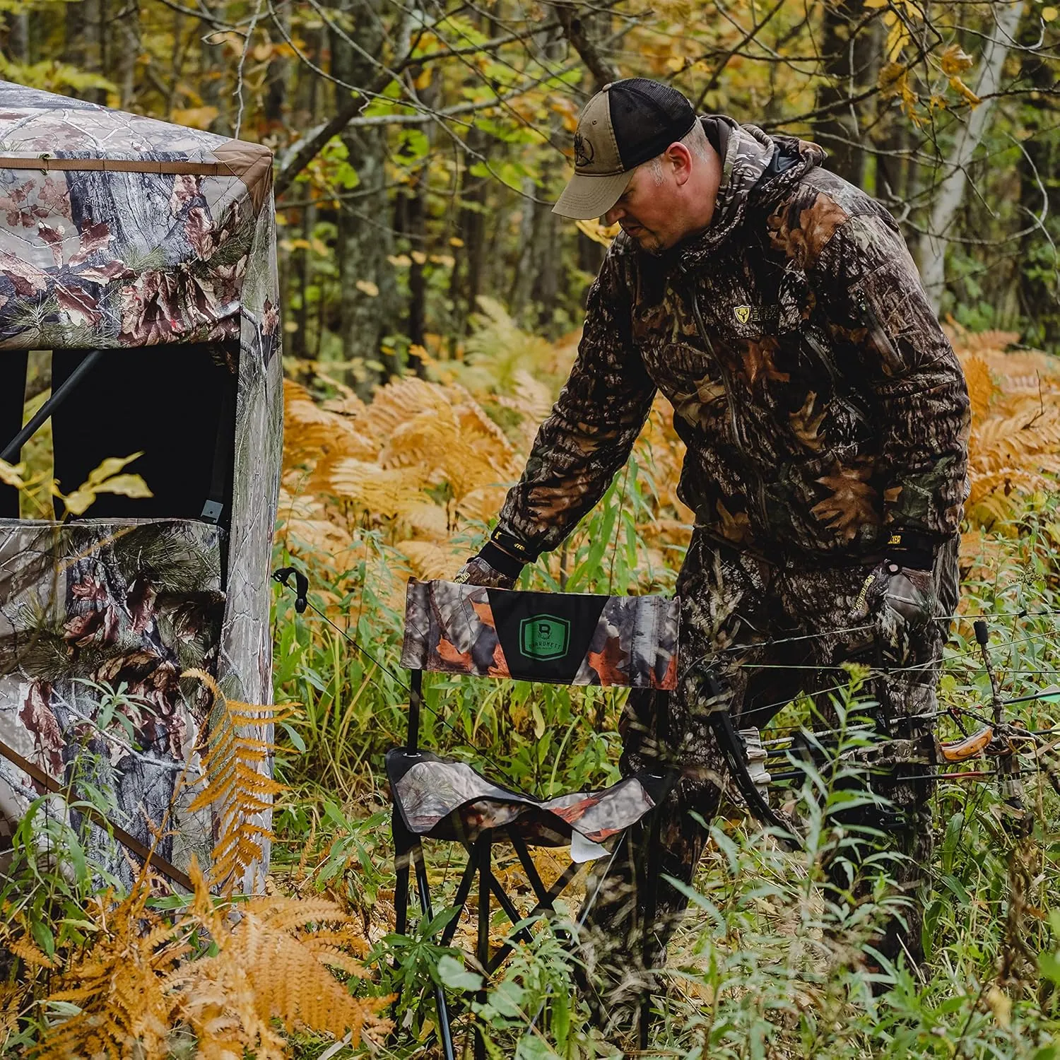 Barronett Blinds BC101 Tripod XL Folding Hunting Chair, Bloodtrail Camo