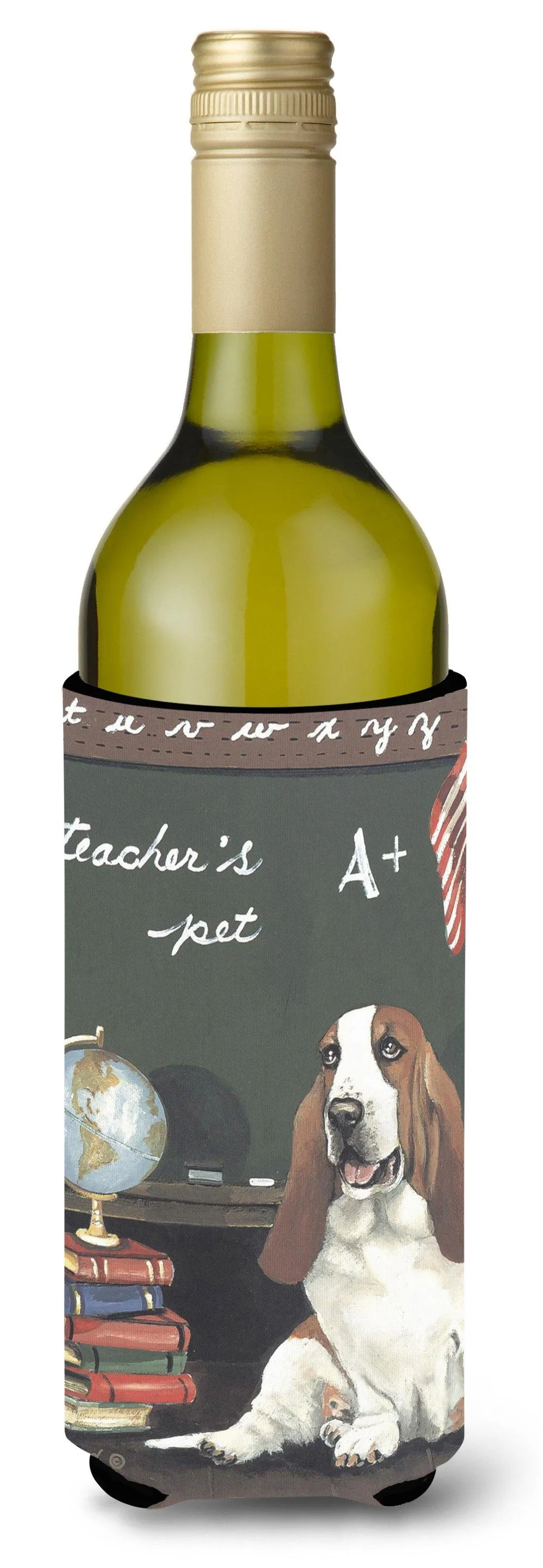 Basset Hound Teacher's Pet Wine Bottle Hugger PPP3013LITERK