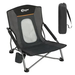 Beach Chairs for Adults,Camping Low Lightweight Portable Chair w/ Cup Holder