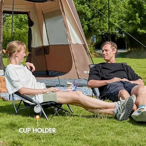 Beach Chairs for Adults,Camping Low Lightweight Portable Chair w/ Cup Holder