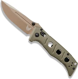 Benchmade - 273FE-2 Mini Adamas Knife, Manual Open, Drop-Point Blade, Plain Edge, OD Green G10 Handle
