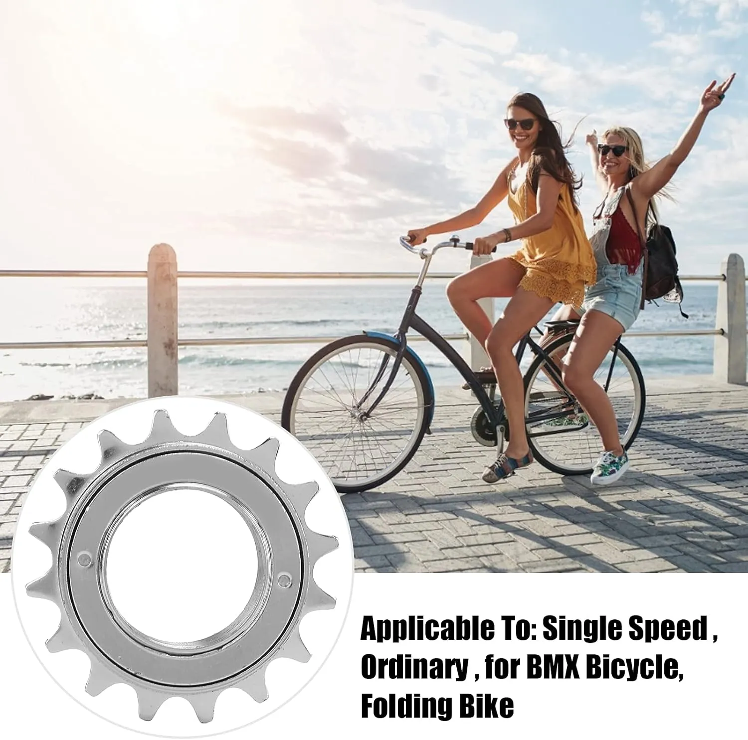 Bike Freewheel 16t Soft Sound Rotation Wear Resisting Rust Proof Sturdy Cycling Accessory for BMX Or Folding Bike