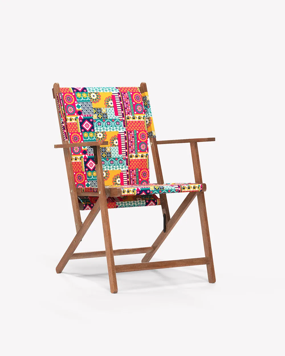 Bistro Folding Chair Floral Swirls Red
