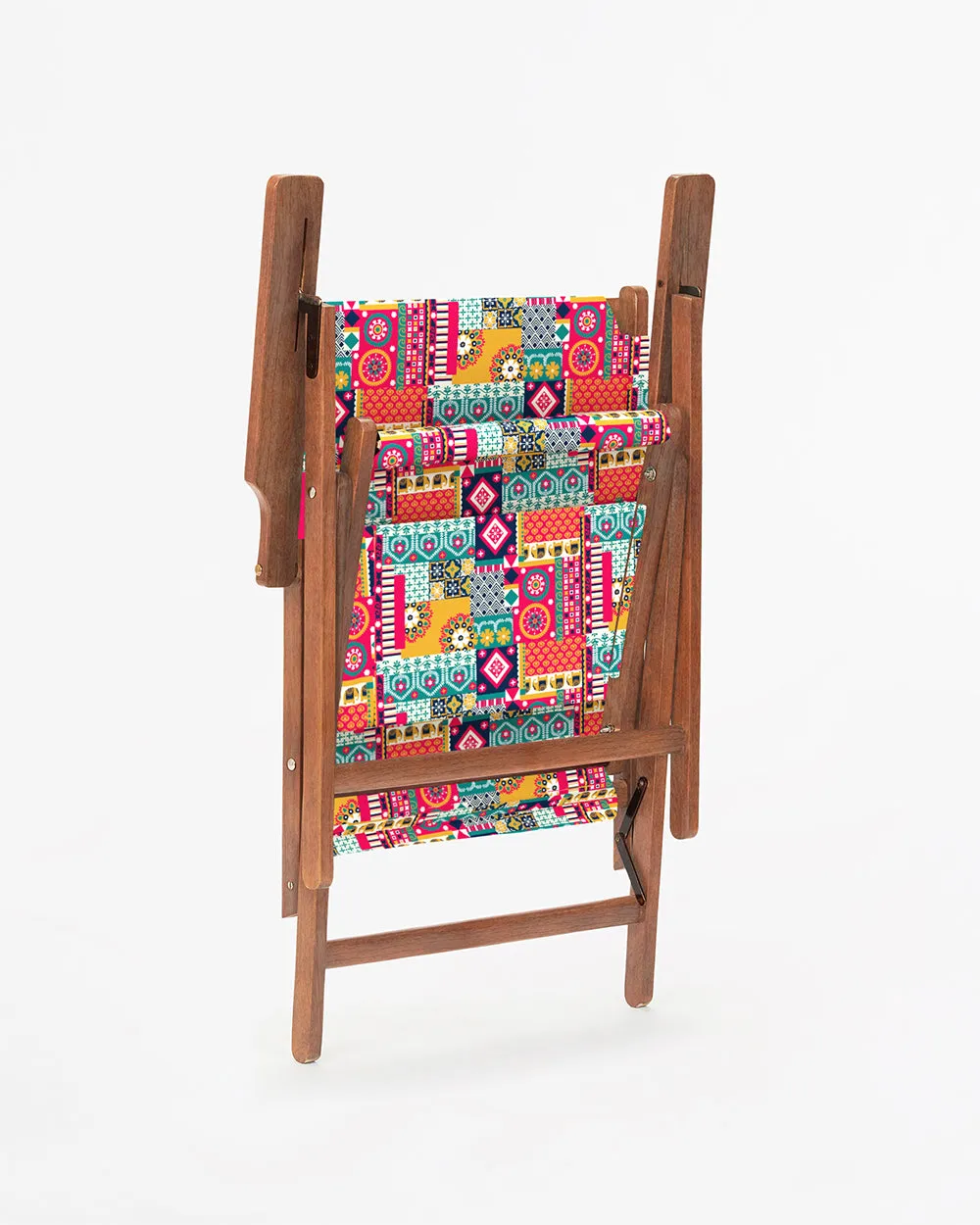Bistro Folding Chair Floral Swirls Red