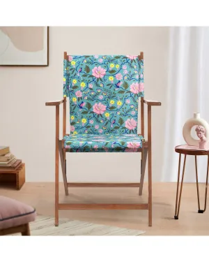 Bistro Folding Chair Spring Bloom Teal