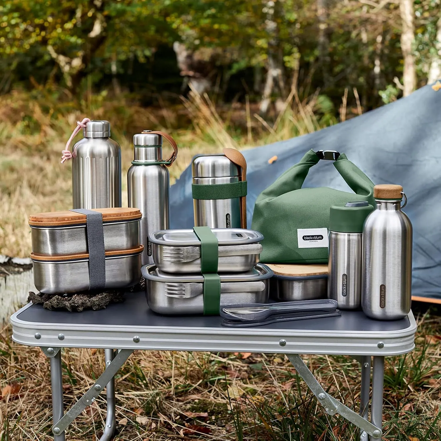 Black Blum Explorer Vacuum Flask - Stainless Steel Leak Proof Water Bottle with Carry Loop - BPA Free Drinks Bottle for Hot or Cold Drinks, Hiking and Gym - Ocean, Small, 650ml