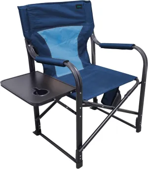 Bliss Hammocks 24 Volt Heated Directors Seat 21 Inch Wide Steel Camping Chair, Blue