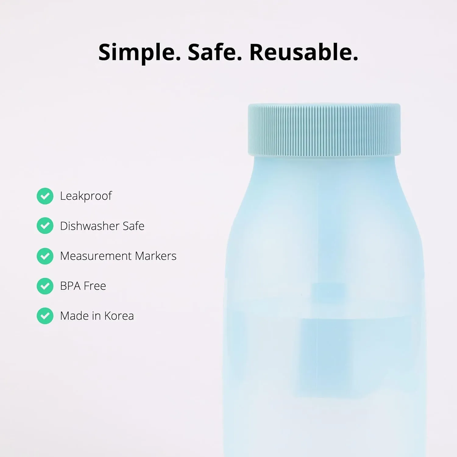 BLUE GINKGO Collapsible Water Bottle [2-Pack] – Lightweight, Foldable Silicone Bottles for Travel, Hiking, and Camping (16.9oz, Made in Korea, Blue)