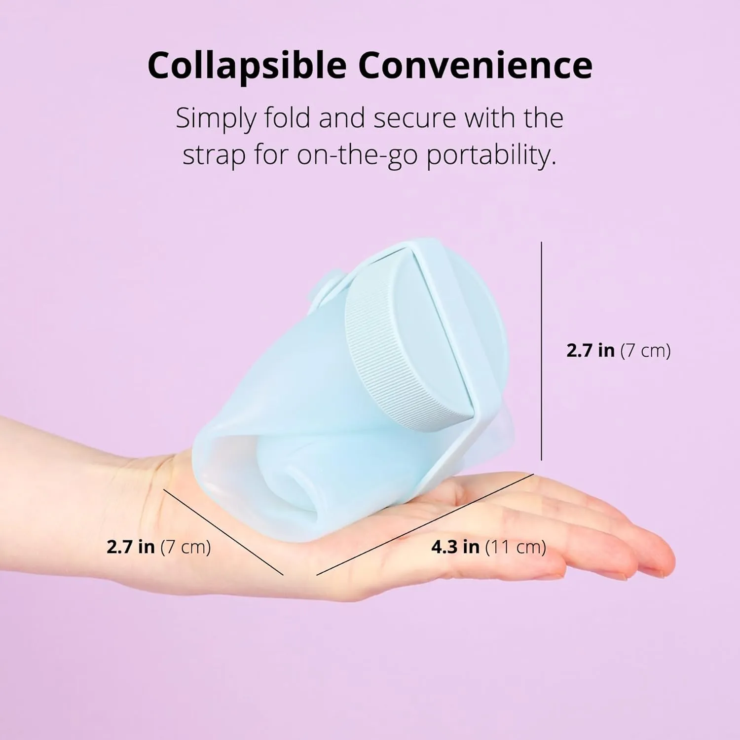 BLUE GINKGO Collapsible Water Bottle [2-Pack] – Lightweight, Foldable Silicone Bottles for Travel, Hiking, and Camping (16.9oz, Made in Korea, Blue)